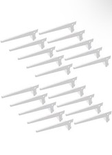 Emuca - Shelf Brackets for Single Slot Wall Rail White, 400mm, Set of 20 Pieces