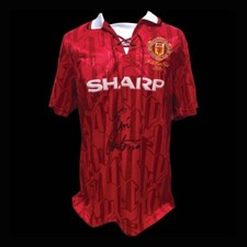 ERIC CANTONA MANCHESTER UNITED SIGNED 1994 RETRO FOOTBALL SHIRT WITH PROOF COA