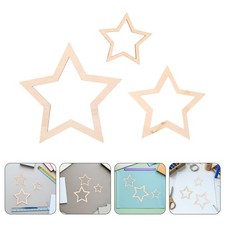 36 Pcs Wooden Star Craft Hoops