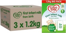 3x1.2kg Cow & Gate First Infant Baby Powder Formula Breast Milk Substitute Bulk