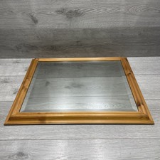 Large Pine Wooden Frame Bevelled Mirror Wall Mirror 19.5" x 23.5" Inches