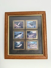 Vintage Ensign “Fishing Tackle – The Art of Angling” Framed Set – 6 Tobacco Card