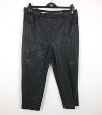M&S Trousers Black Faux