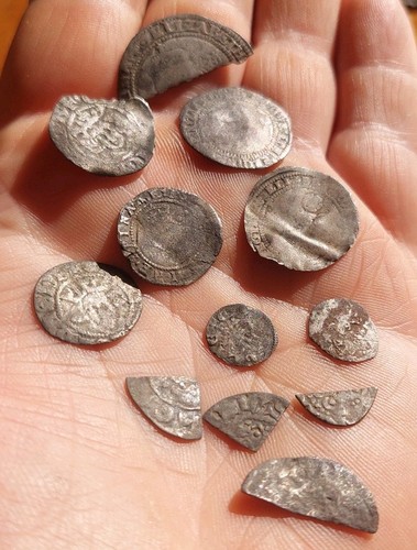 Silver hammered coins job lot - silver,