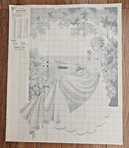 Lavender and lace cross stitch - lace,