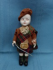 Vintage Scottish Doll with Sleeping Eyes 50+ Years Old Metal Decorations