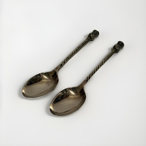 Solid silver pair thistle - silver, of