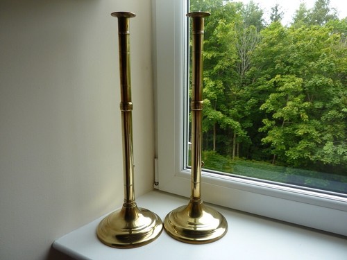 Pair georgian brass tall - of,