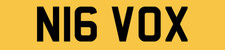 NIC VAUXHALL REG NUMBER PLATE