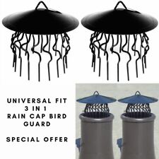 2 x Chimney Bird Cage Guard Rain Cap Anti-Down Draught Fire Roof Cowl 3in1 Hood