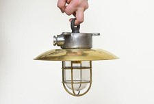 Vintage old brass ships lamp