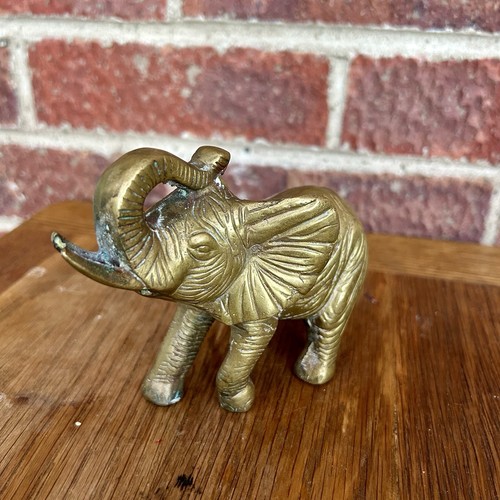 Vintage solid brass - brass, elephant