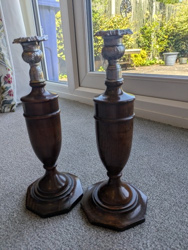 Brown wooden candlestick - wooden,
