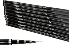 Flagtex 6M (20Ft) Telescopic Flag Pole with Metal Ferrals for Festivals and Camp