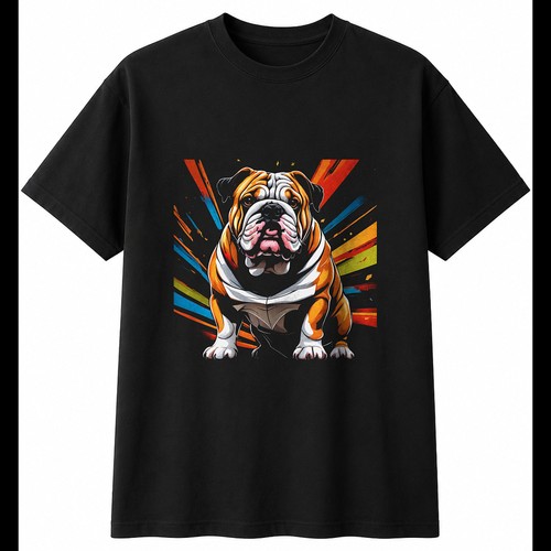 Airbrush english bulldog torn - airbrush,