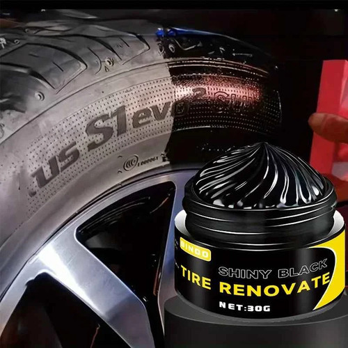 Black shiny tire - black, long