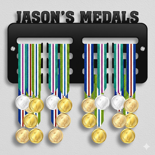 Personalised medal hanger - personalised,