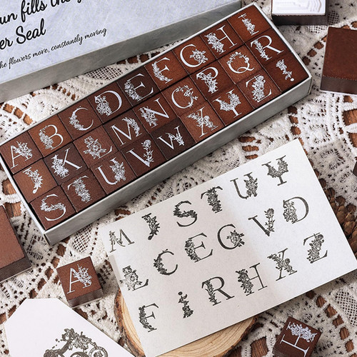 Pcs alphabet wooden rubber - 27,
