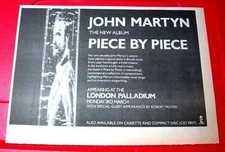 John Martyn Piece By Piece/London Gig ORIG 1986 Press/Magazine ADVERT 11.5"x 8.5