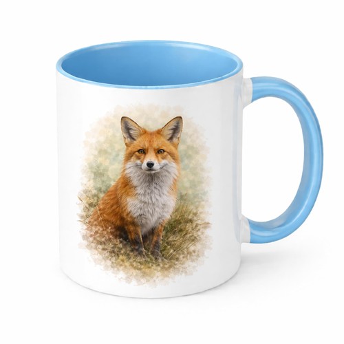 Watercolour fox mug brew crew - fox,