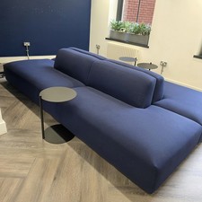 Lage Blue Italian  Fabric Sofa, Splits Into 4 Separate Sofa Sections