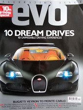 EVO, special celebration issue, bugatti, porsche, subaru ford focus ST, corvette
