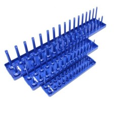 US PRO SOCKET RAIL 3PC METRIC 1/4" 3/8" 1/2" ORGANIZER TRAY RACK STORAGE HOLDER