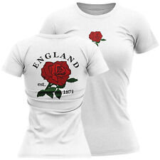 England Womens Rugby T Shirt 1871 Rose Front and Back Print shirt Country Her...