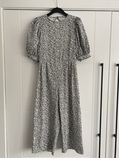 Next Girls 3/4 Length Culottes Black & White Jumpsuit With Open Back Size 10yrs