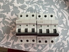 2 x Eaton MCH316 C16 MCB Triple Pole 3 Phase Breaker Type C 16A Memshield 2 MEM