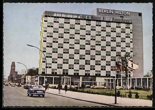 Berlin hilton hotel postcard - hilton, hotel,