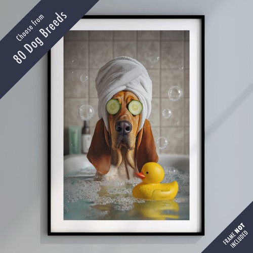 Funny dog bath print - funny,