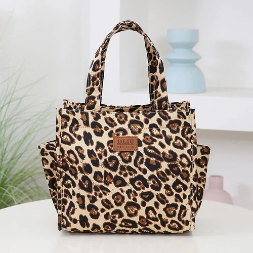 Retro leopard print lunch - retro, tote