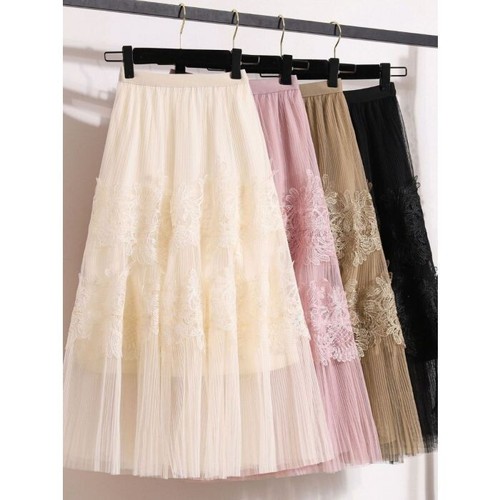 Versatile lace tulle midi - tulle,