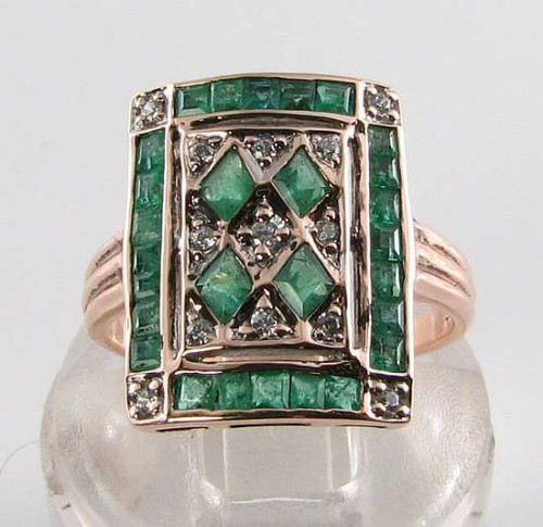 9ct rose gold emerald - 9ct,