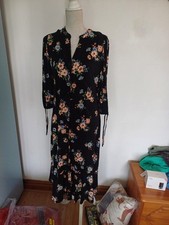 Julia Roberts (QVC) Printed  Jersey Dress - Size 16  Colour  Black Print  New