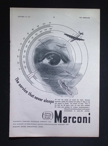 Original 1947 advert - original, marconi