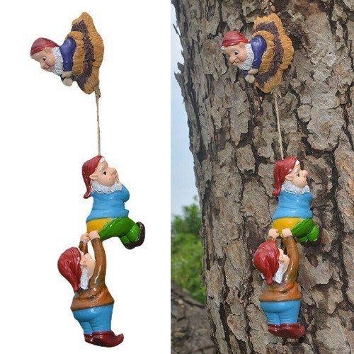 Outdoor climbing gnome hanging - climbing,