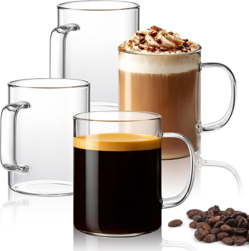 400ml glass coffee mugs set - 400ml, of