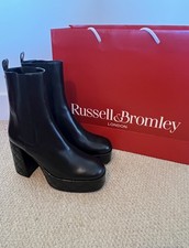 RRP£495 Russell And Bromley Mega Quilted Platform Boot in Black Calf Size UK6