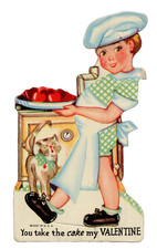 Vintage Valentine Card, Baker