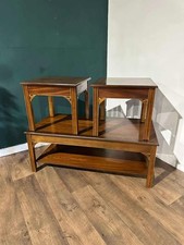 Mahogany Coffee Table With Two Matching Lamp Tables