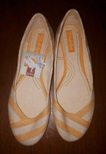Zara Womens Textile Yellow and Beige Stripes Shoes Size 7 New with tags 