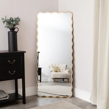 Gold Full Length Wavy Mirror - 70cm x 165cm