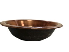 Vintage Antique large COPPER BOWL basin made by C.M.M. & SON 1924