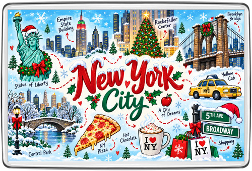 New york city christmas fridge - york,