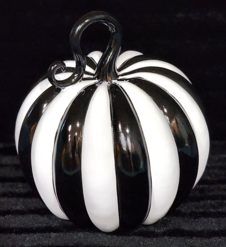 Black white striped pumpkin - white,