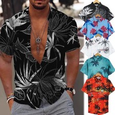 MEN HAWAIIAN SHIRT STAG PALM