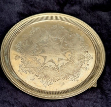 Antique Victorian Silver Plated Round Tray - to W. J TWEDDLE CLIFTON SCHOOL 1884