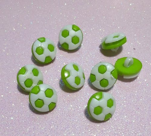 Green football buttons - 20,